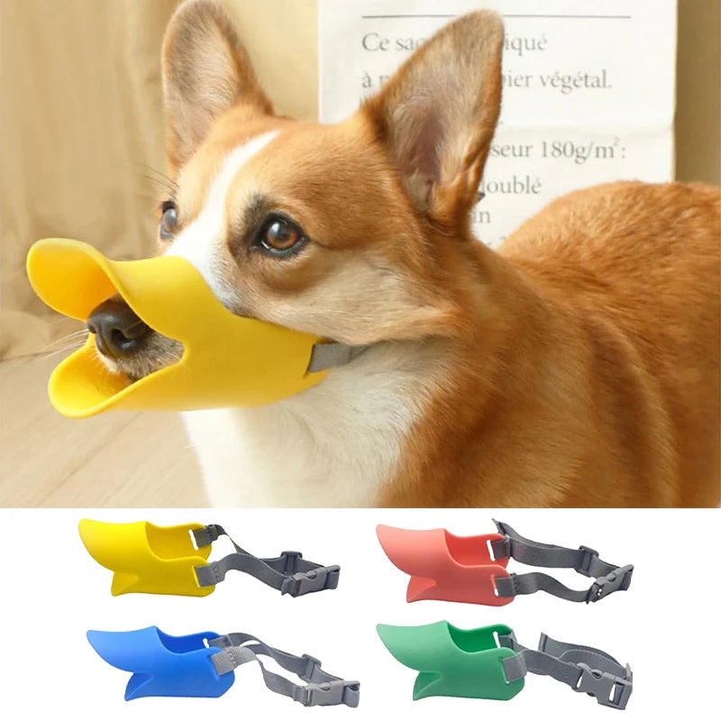 Focinheira Pet Cães Gatos Proteção Para A Boca Bico De Pato De Silicone Animal De Estimação Cores Diversas