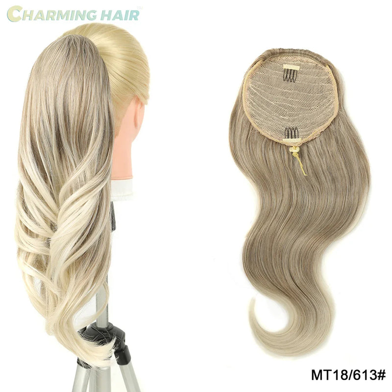 Aplique Rabo De Cavalo Cabelo Cordão Bio Fibra Resistente a Altas Temperaturas Cacheado Curto Ondulado 40cm 135g “BETHANIA”-MODA