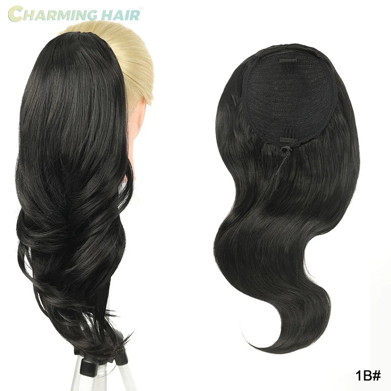 Aplique Rabo De Cavalo Cabelo Cordão Bio Fibra Resistente a Altas Temperaturas Cacheado Curto Ondulado 40cm 135g “BETHANIA”-MODA