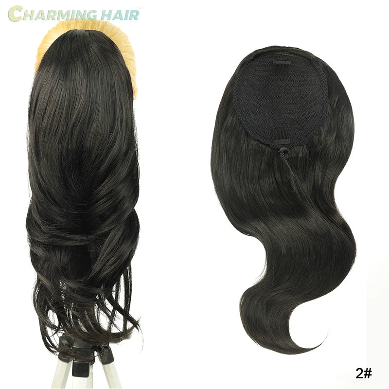 Aplique Rabo De Cavalo Cabelo Cordão Bio Fibra Resistente a Altas Temperaturas Cacheado Curto Ondulado 40cm 135g “BETHANIA”-MODA