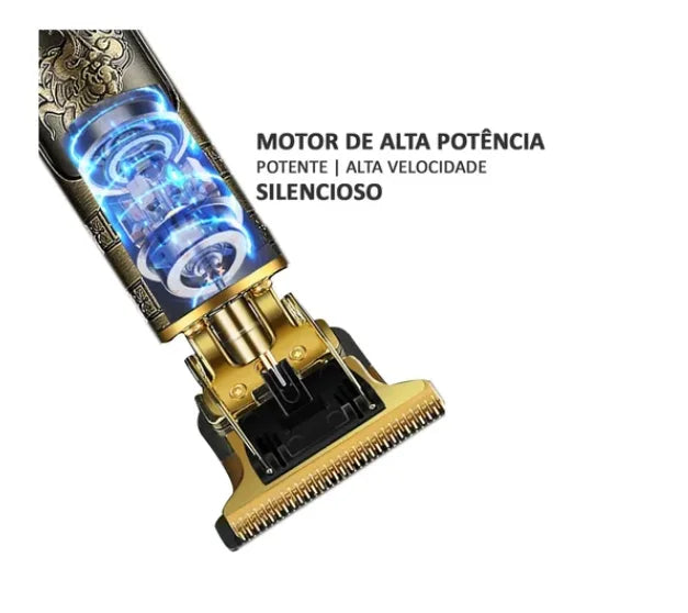 Máquina Elétrica de Corte de Cabelo Clipper Dragão – Barbeador Profissional para Acabamentos Perfeitos!