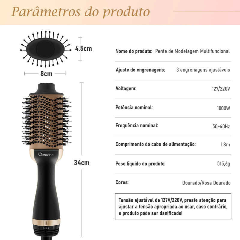 127/220V Hot Comb Secador Elétrico e Escova Alisadora Profissional Secador de Cabelo Secador de Cabelo