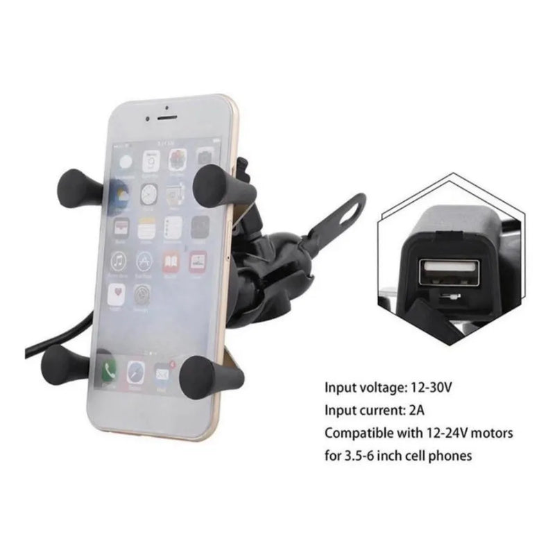 Suporte universal para celular de motocicleta com carregador USB